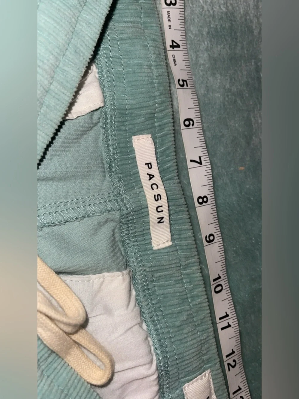 PacSun Embroidered Corduroy Trouser Pants Slim Fit Aqua  Medium (NWOT)
